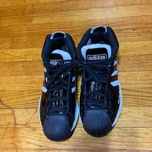 Adidas, black and white leather size 11